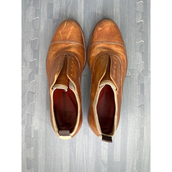 Johnston Murphy Clayton Cap Toe Oxford Shoes Mens Sz 8 Black Calfskin Brown main image 14